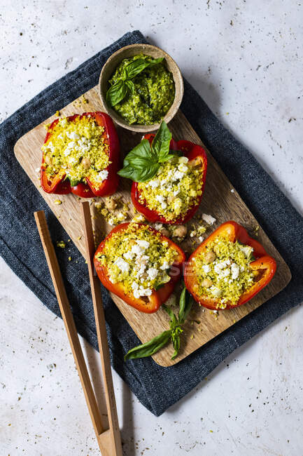 Stuffe peppers with feta — Stock Photo