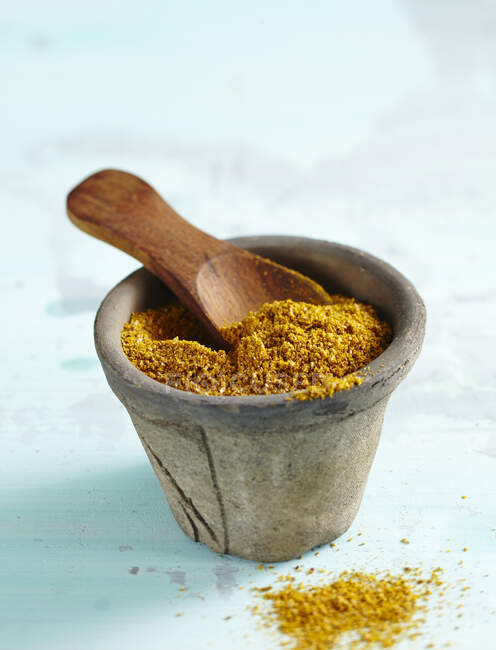 Caribbean spice mixture in a little pot — Foto stock