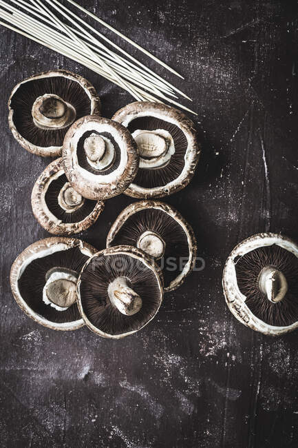 Close-up shot of delicious Portobello mushrooms — Stock Photo