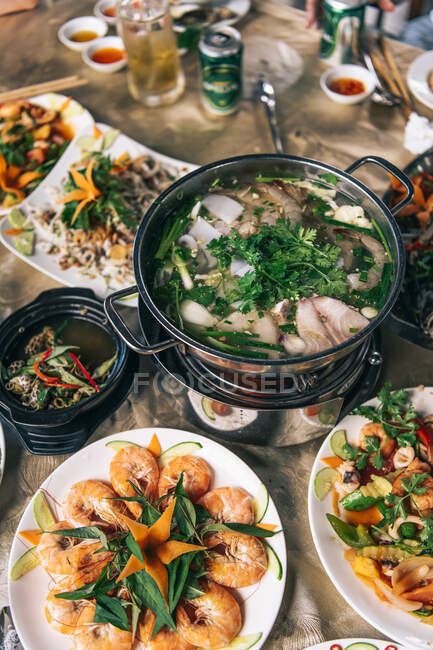 Almuerzo vietnamita, primer plano - foto de stock