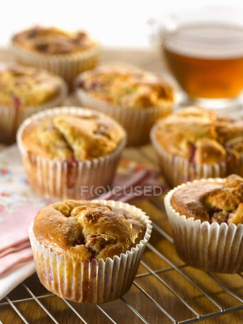 Gros plan des muffins à la framboise — Photo de stock