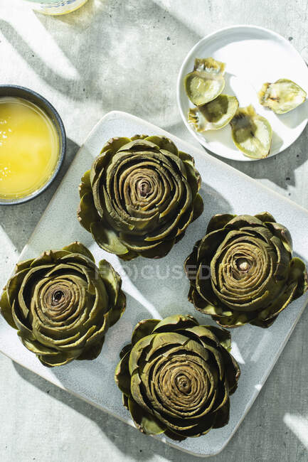 Delicious fresh baked cakes on a white plate — Stock Photo