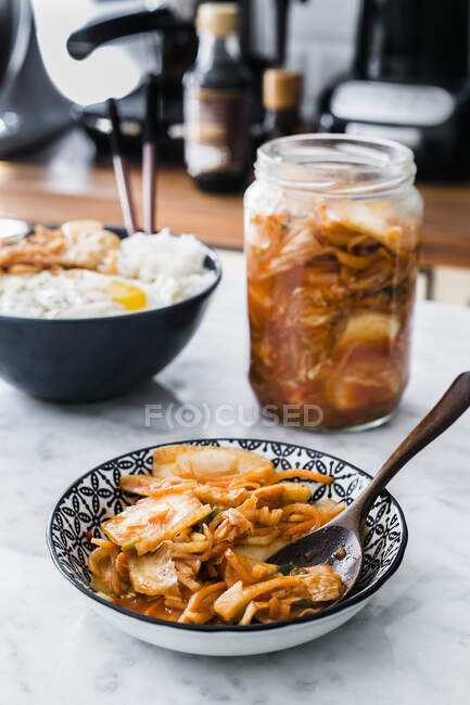 Kimchi (Korean side dish) — Stock Photo