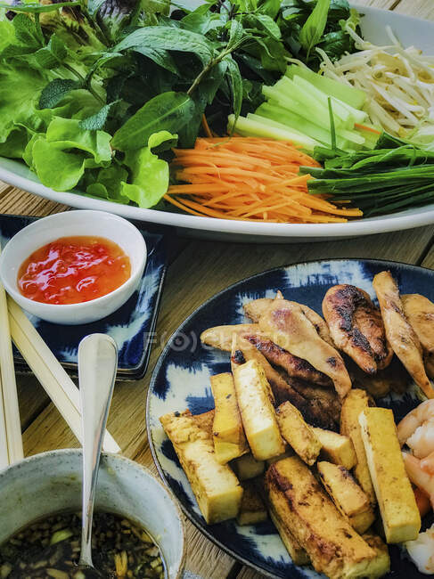 Fillings for Vietnamese spring rolls — Stock Photo