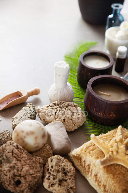 Spa and wellness, Spa products in natural setting, Spa treatment — Stock Photo
