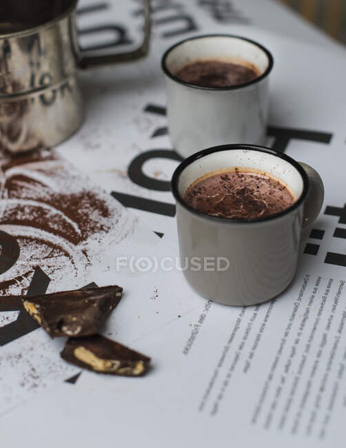 Chocolate caliente vista de cerca - foto de stock