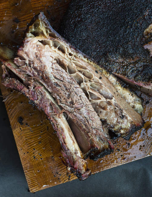 Slow cooked bbq beef ribs — Photo de stock