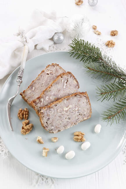 Vegan pate with walnuts and beans for Christmas — Stock Photo