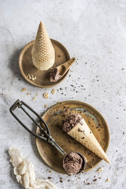 Crème glacée au chocolat, gros plan — Photo de stock