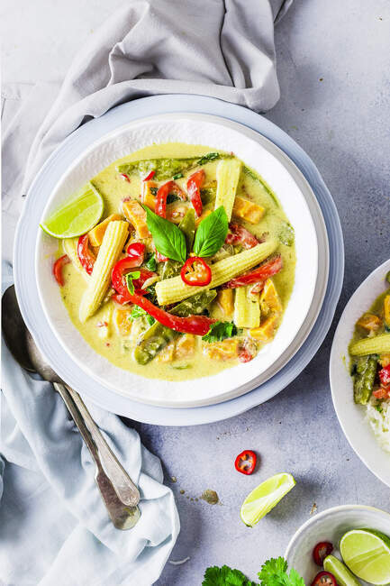 Vegan green thai curry — Photo de stock