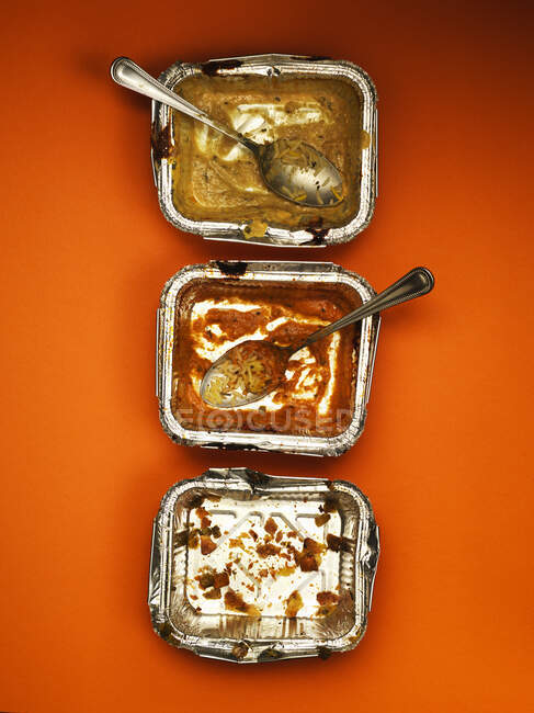 Primo piano colpo di delizioso mangiare take way curry — Foto stock