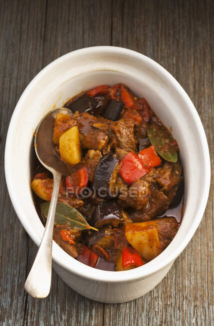 Lamb stew with peppers — Stock Photo