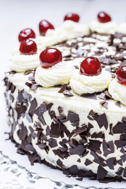 Black Forest cake, closeup — Stock Photo