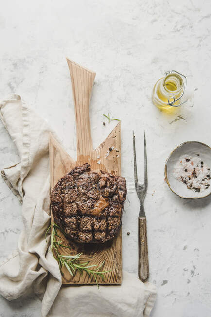 Grilled beef steak rib eye — Stock Photo