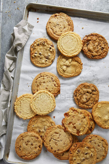 Cookies On Baking Pan — Stock Photo