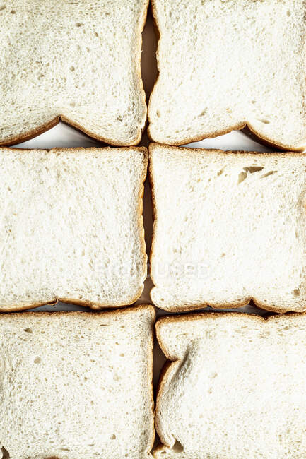 Seis fatias de pão, tiro em tela cheia — Fotografia de Stock