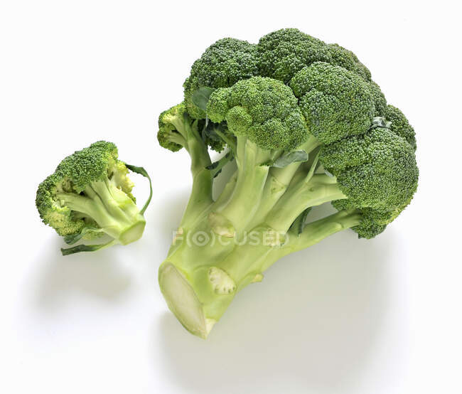 Broccoli freschi su fondo bianco — Foto stock