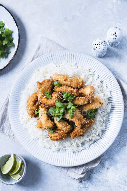 Chicken breast in dijon and breadcrumbs — Stock Photo