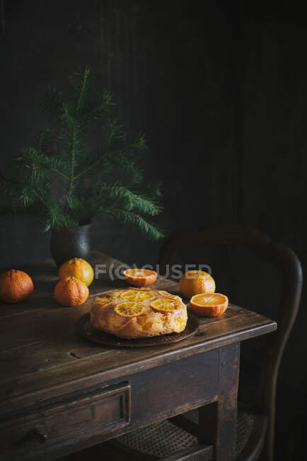 Gâteau à l'envers à la mandarine — Photo de stock