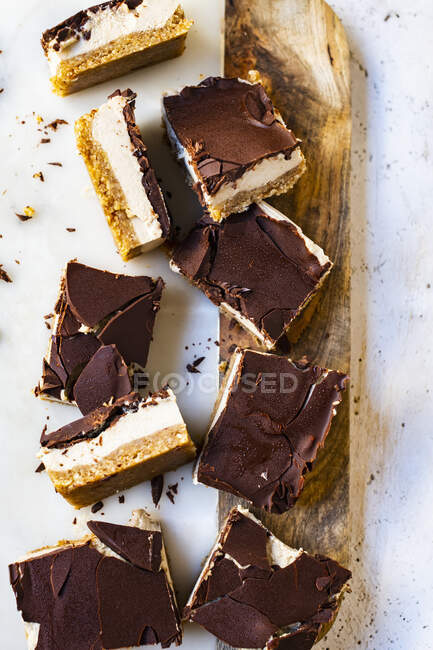 Salted caramel bars top view — Stock Photo