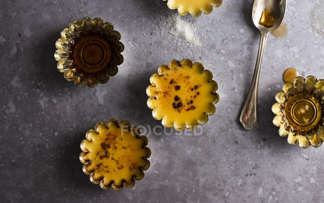 Creme brulee close-up view — Stock Photo