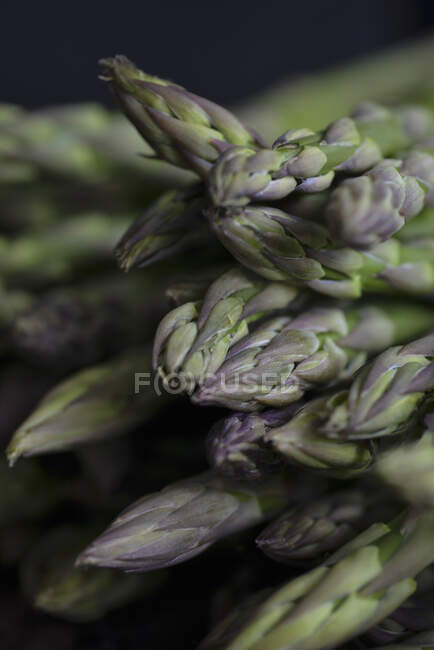 Espargos verdes fundo escuro — Fotografia de Stock