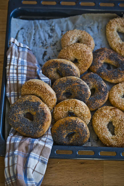 Close-up shot of delicious Bagels — Stock Photo