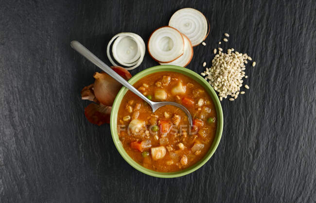Chunky Chicken and Vegetables Soup — Stock Photo