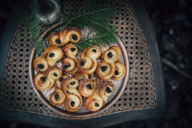 Safran Cinnamon Buns vue de dessus — Photo de stock
