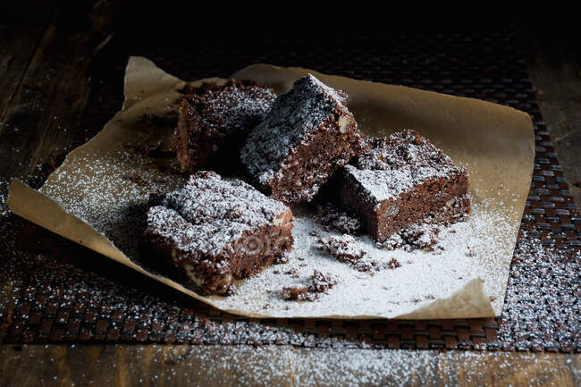 Close-up shot of delicious Chocolate Brownie — Stock Photo