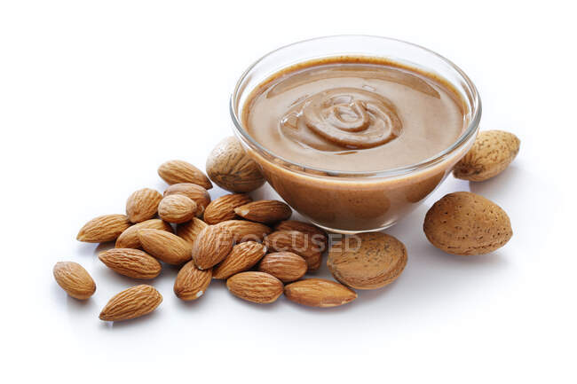 Almond cream in a bowl — Stock Photo