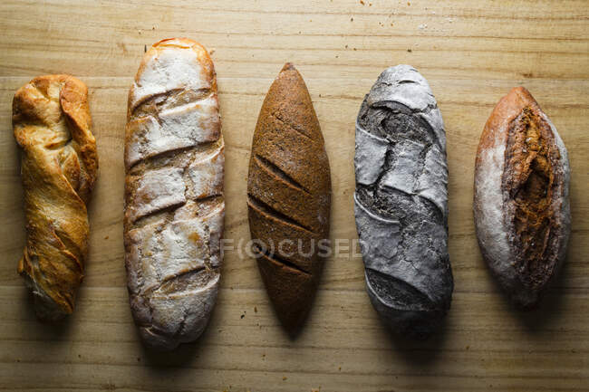 Varianti di pane vista da vicino — Foto stock
