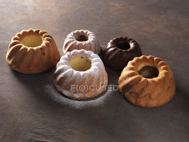 Different ring cakes on table — Stock Photo