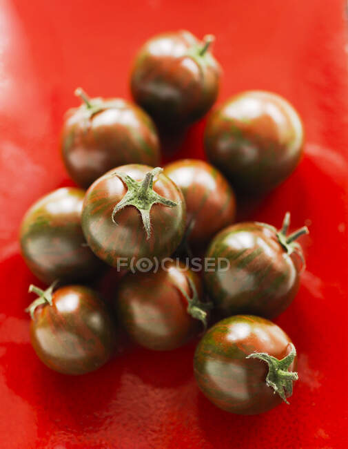 Primer plano de tomates frescos - foto de stock