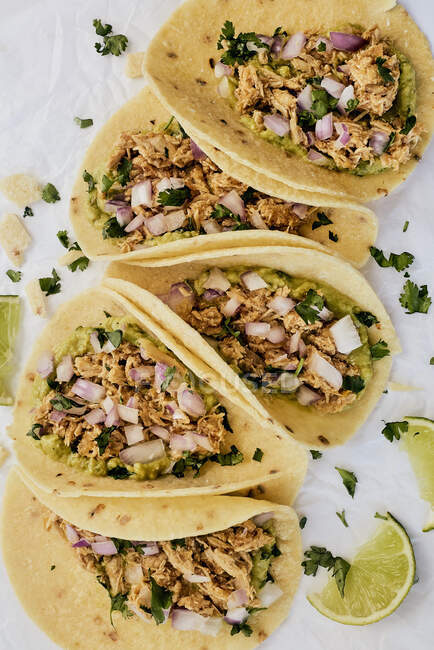 Tacos with chicken, close-up shot — Stock Photo