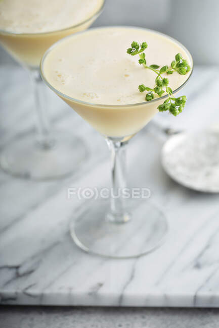 Pineapple egg white fizz cocktail with rum — Stock Photo