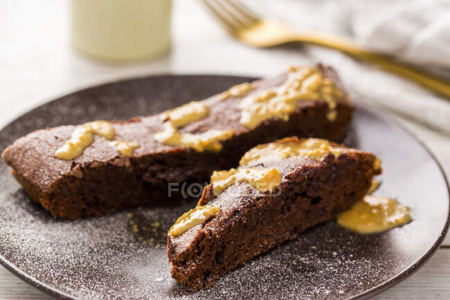 Brownies al burro d'arachidi, primo piano — Foto stock