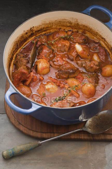 Beef shank and onion stew — Stock Photo