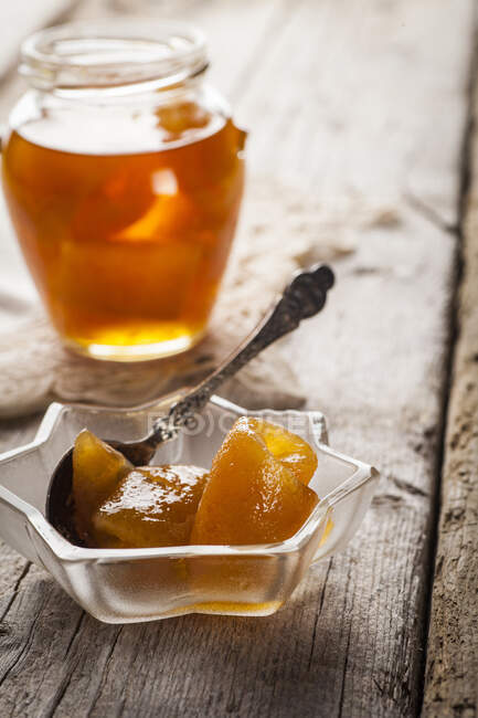 Greek oranges in syrup — Stock Photo