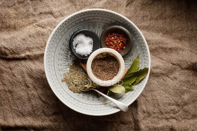 Spice bowl, closeup shot — Stock Photo