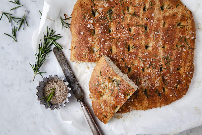 Low carb focaccia with rosemary — Stock Photo