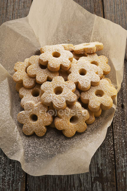 Italian canastrelli biscuits, top view — Stock Photo