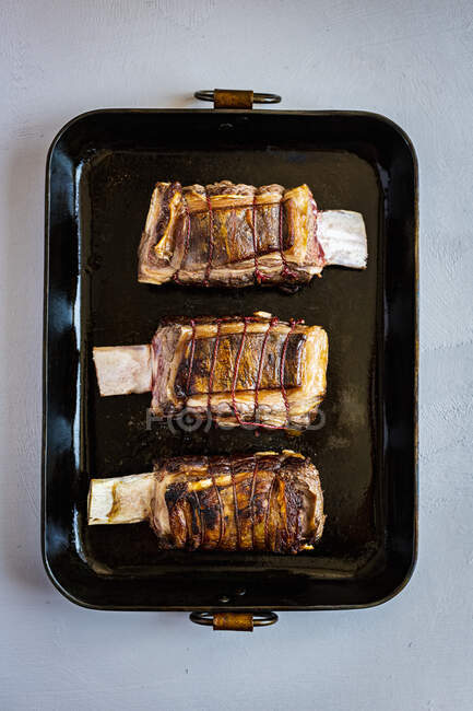 Close-up shot of delicious French trimmed short rib — Stock Photo