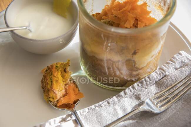 Lunch in a glass close-up view — Stock Photo
