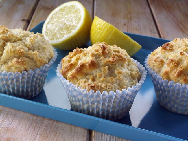 Lemon muffins close-up view — Stock Photo