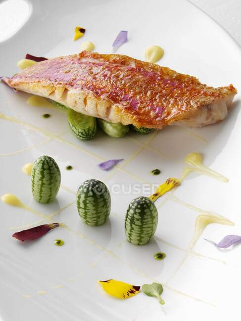 Individual portion of red mullet — Stock Photo