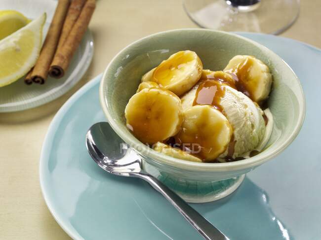 Bananas Foster close-up view — Stock Photo