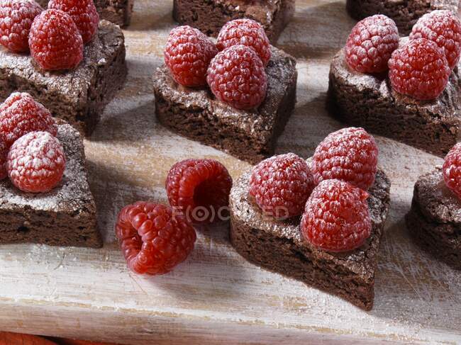 Valentines Day brownies close-up view — Stock Photo