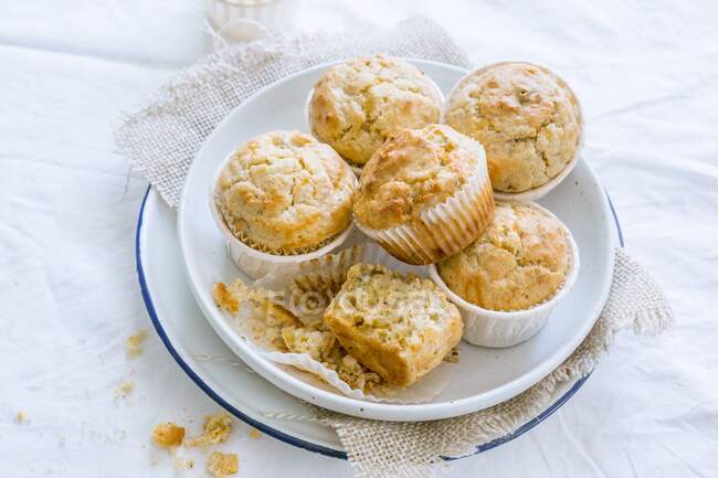 Four cheese muffins close-up view — Stock Photo