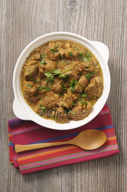 Curry de cordero con cilantro (India) - foto de stock